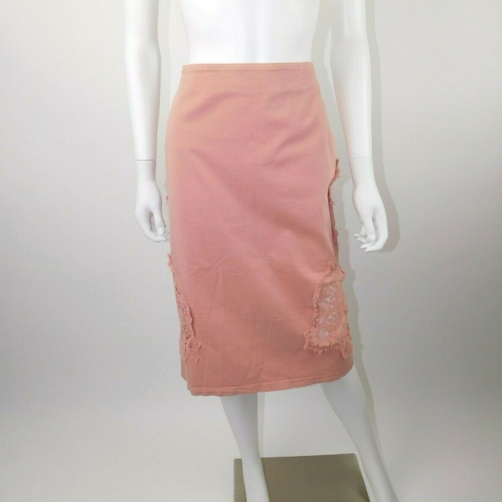 Moschino Jeans Pink Pencil Lace Cut Out Skirt